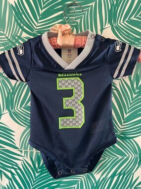Baby Seattle Seahawks infant romper jersey NFL team apparel 3/6 m Wilson 3